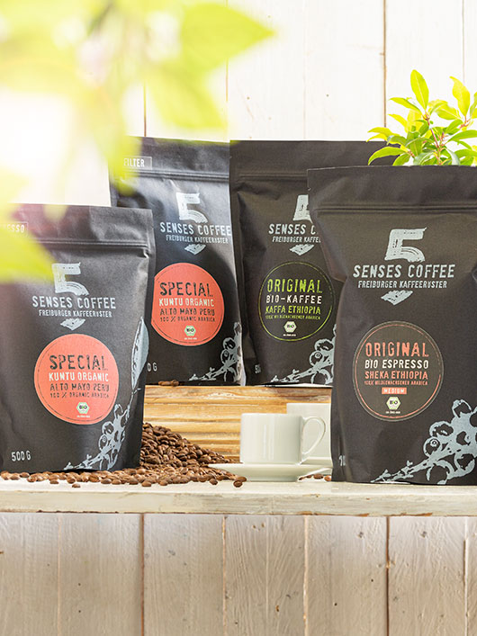Nachhaltiger Bio-Kaffee in verschiedenen Sorten