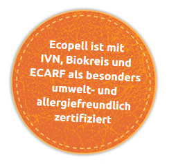 Ecopell ist mit IVN, Biokreis und ECARF als besonders umwelt- und allergiefreundlich zertifiziert