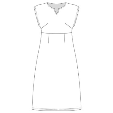 Nicki-Kleid, Kurzarm aus Bio-Baumwolle, ton