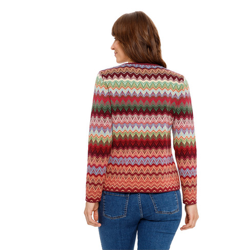 Jacquard-Pullover aus reiner Bio-Baumwolle, rubin-gemustert