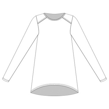 A-Linie Longshirt aus Hanf und Bio-Baumwolle, marine