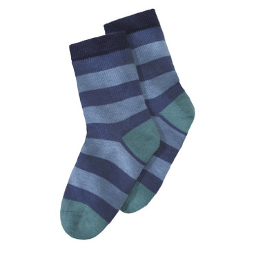 Socken Streifen aus Bio-Baumwolle, blau-multicolor