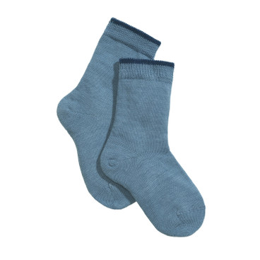 Socken aus Merinowolle mit Bio-Baumwolle, jeansblau