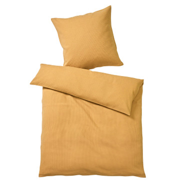 Waffelpiqué-Bettwäsche aus reiner Bio-Baumwolle, amber