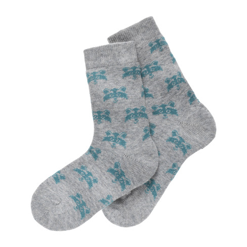 Socken mit Waschbär-Logo, grau-melange