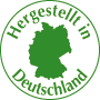Hauseigenes Label für Produkte, die in Deutschland hergestellt werden. Unterstreicht Wertschätzung nicht nur für kurze Lieferwege, sondern auch Arbeitsplätze, Wissen, Erfahrung und Können vor Ort.