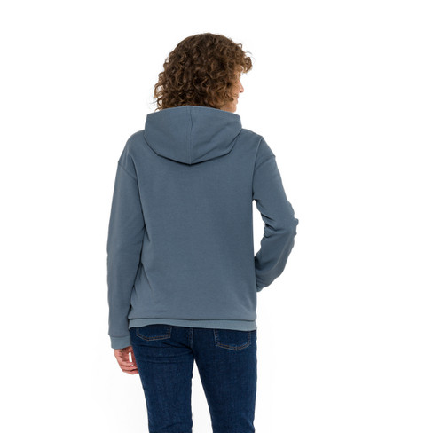 Kapuzen-Sweatshirt aus reiner Bio-Baumwolle, rauchblau