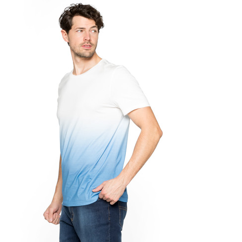 Jerseyshirt aus Bio-Baumwolle mit Farbverlauf, kornblume