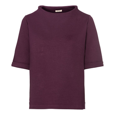 Jerseyshirt mit Vulkankragen aus Bio-Baumwolle, purple