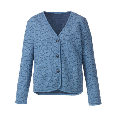 Gesteppte Jersey-Jacke aus reiner Bio-Baumwolle, taubenblau