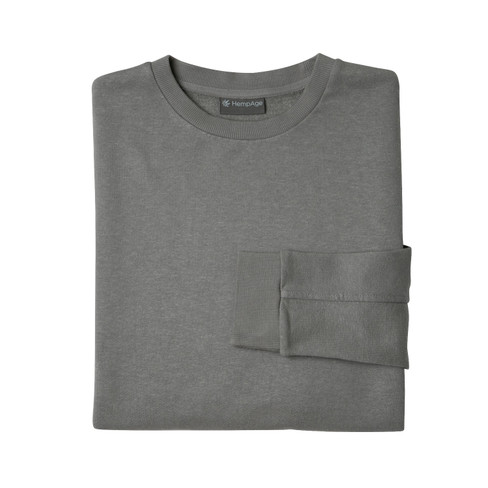 Rundhals-Sweatshirt aus Hanf und Bio-Baumwolle, quarz