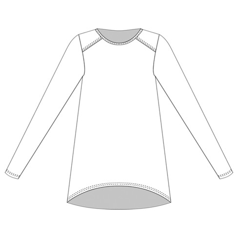 A-Linie Longshirt aus Hanf und Bio-Baumwolle, wasserblau