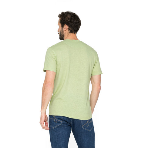 T-Shirt mit Knopfleiste aus Hanf und Bio-Baumwolle, melisse
