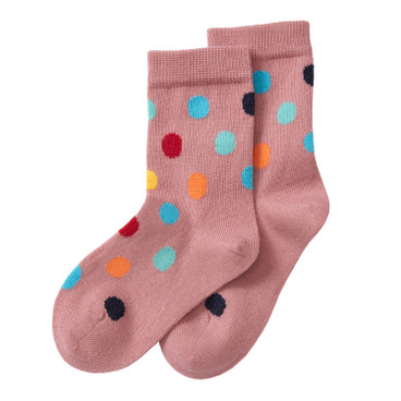 Socken Punkte aus Bio-Baumwolle, rose-gepunktet