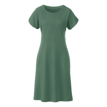 Jersey-Kleid mit Tulpenärmeln aus Bio-Baumwolle, seegras