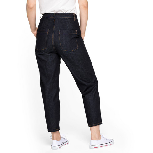 7/8-Jeans aus reiner Bio-Baumwolle mit Kontrastnähten, darkblue