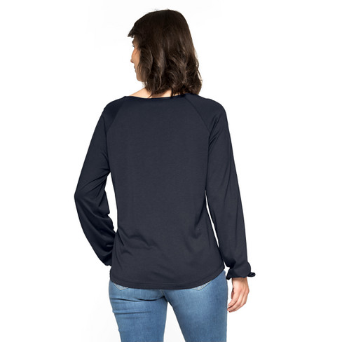 Shirt aus Bio-Baumwolle und TENCEL™, nachtblau