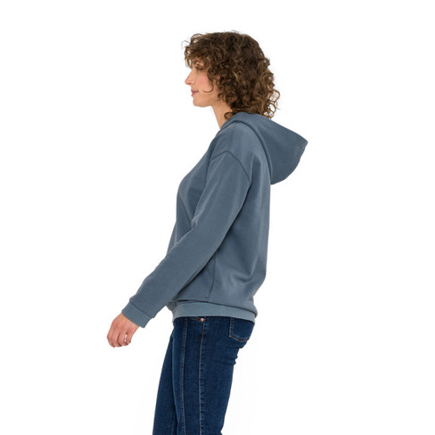 Kapuzen-Sweatshirt aus reiner Bio-Baumwolle, rauchblau