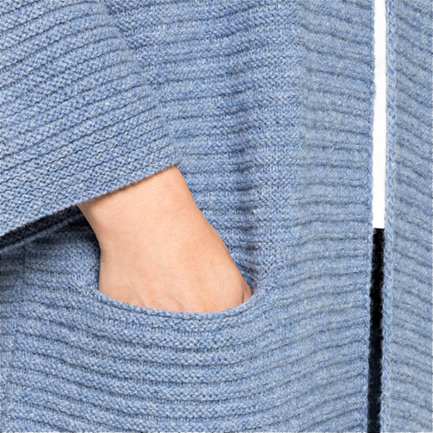 Strickmantel aus reiner Bio-Schurwolle, jeans