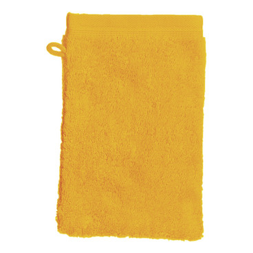 Frottier-Waschhandschuh aus reiner Bio-Baumwolle, 4 Stück, gelb