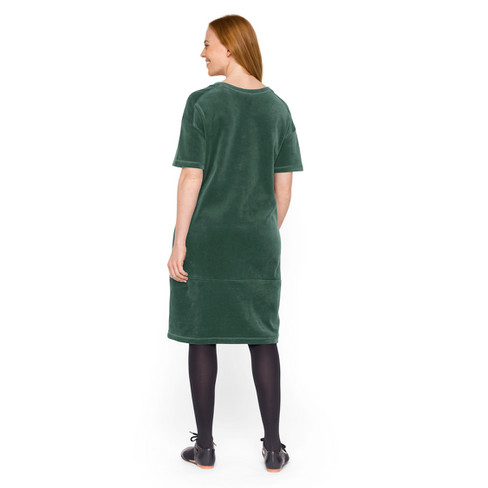 Nicki-Kleid mit Ziernähten aus Bio-Baumwolle, seegras