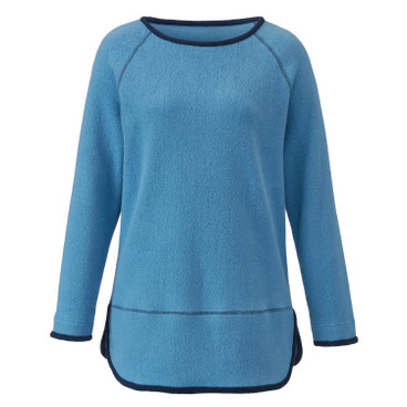 Gr\u00fcne Erde blaues Longsleeve Shirt Langarm Biobaumwolle Organic Fair Mode Pullover V-Ausschnitt-Pullover Grüne Erde 