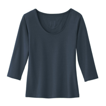 Jerseyshirt, 3/4- Arm aus Bio-Baumwolle, nachtblau