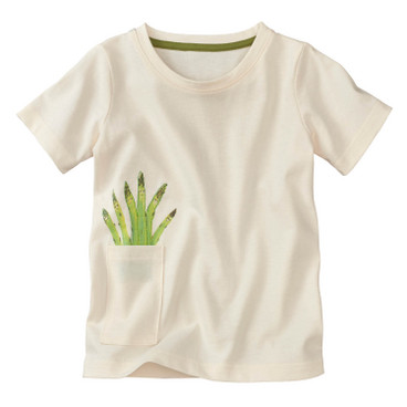 T-Shirt mit Gemüsedruck, Spargel