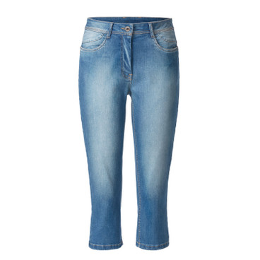 Capri-Jeans aus Bio-Baumwolle, taubenblau